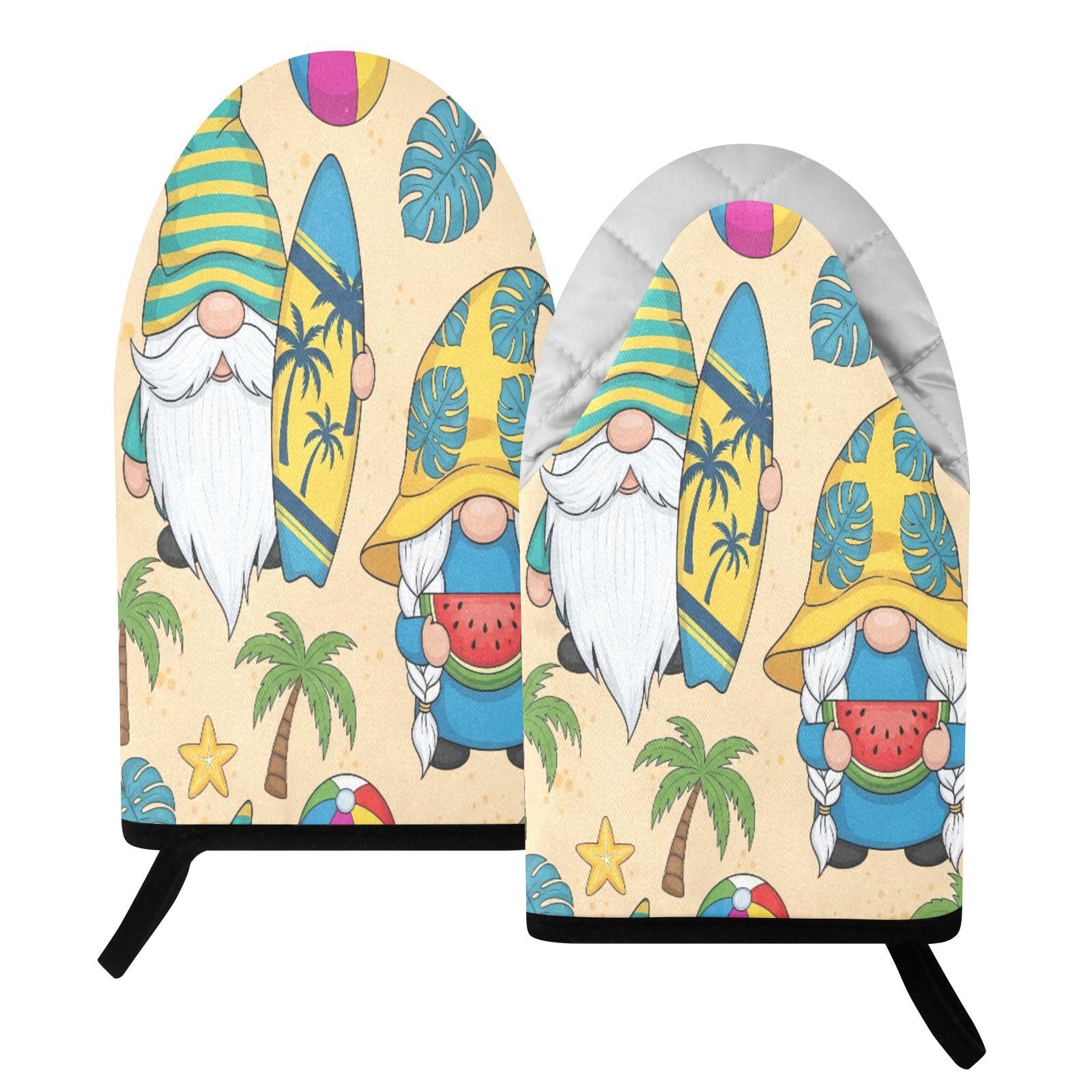 BURSTDDY Surfboard Gnome Oven Mitt,Heat Resistant Kitchen Mitts for Cooking