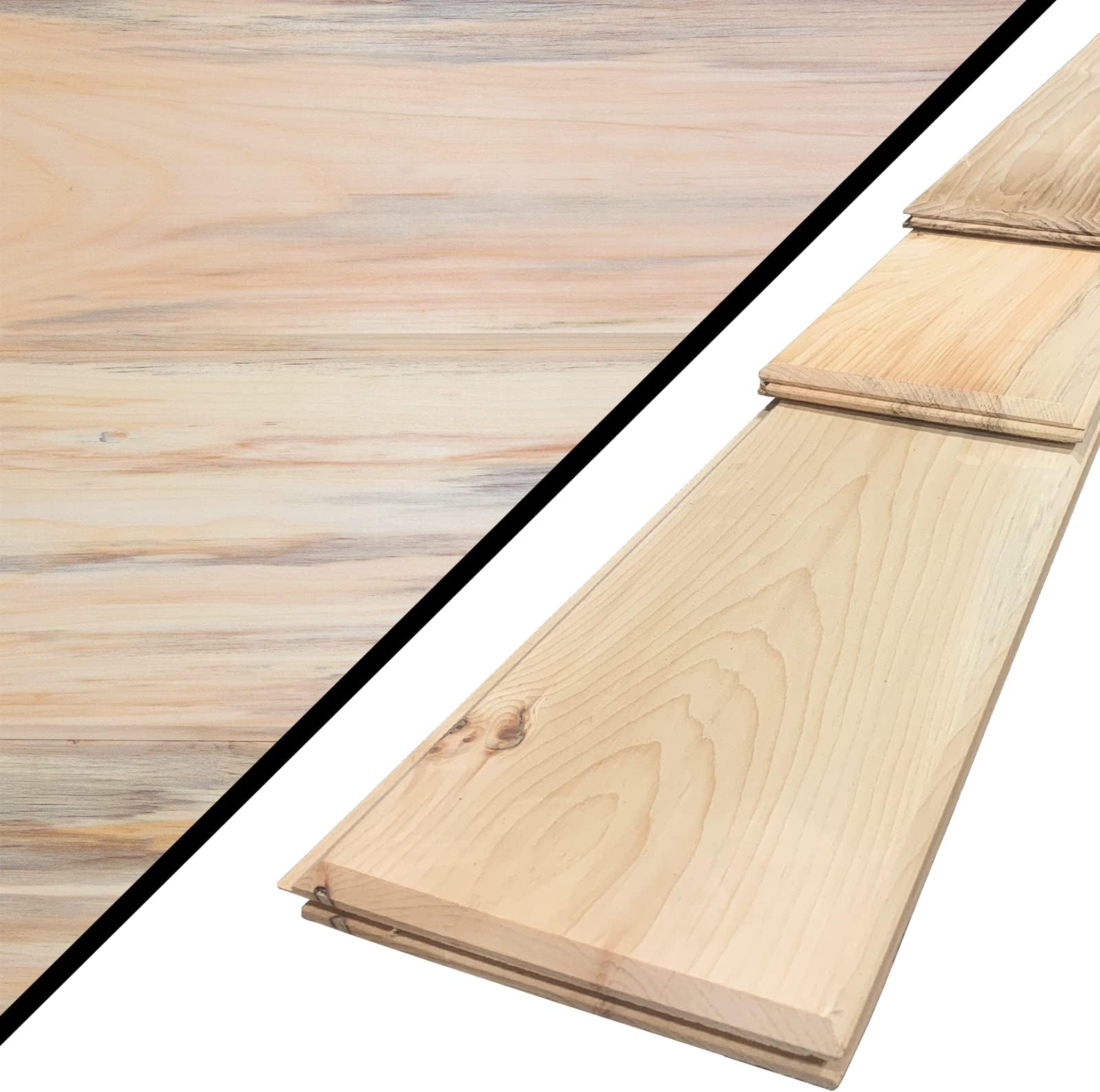 Wilson Real Wood Tongue and Groove Rustic Natural Reversible V-Groove or Shiplap Boards (End-Matched) (6" (26 sq. feet), Blue Stain Pine)