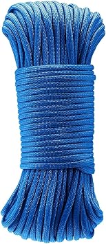 550 Paracord 100FT, Heavy-Duty Strong Rope Parachute Cord, High Strength - 5/32 in x 100 ft 4mm x 30m,Outdoor Camping Gear Tent Rope Blue, 100 ft