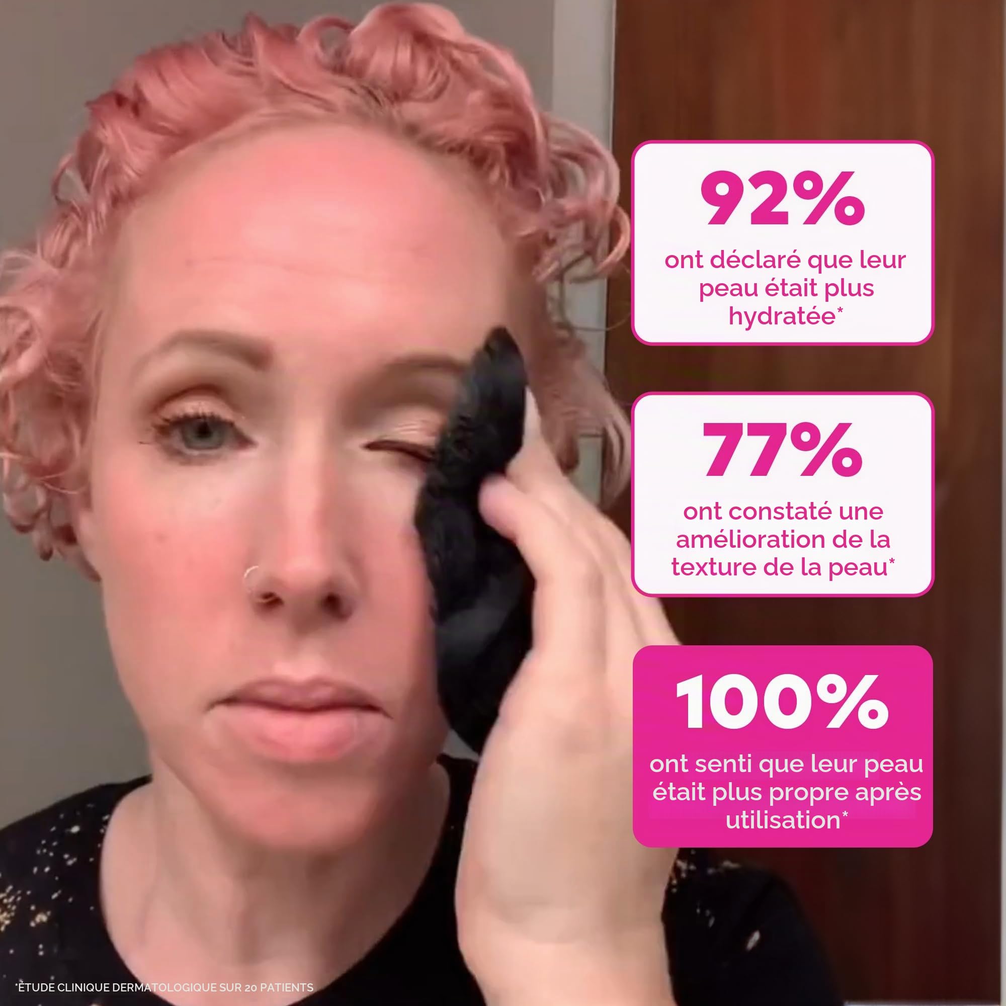Makeup Eraser, Ensemble de 7 Jours, effacez Tout Le Maquillage avec Juste de l'eau, y Compris Le Mascara imperméable, Le Fond de Teint, Le Rouge à lèvres et Plus Encore. - Noir Chic