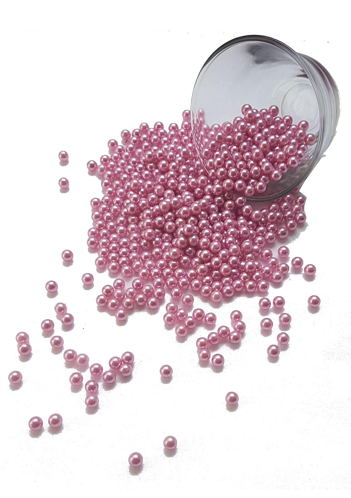 Luster Faux Pearl Beads - No-Hole Round Acrylic Beads for Vase Fillers Table Scatter, Wedding & Party Decoration (1000pcs) (Baby Pink)