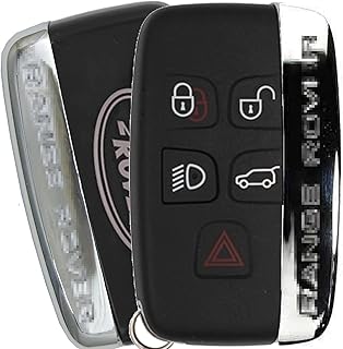 for Complete Remote (with Electronics) Compatible with Jaguar Land Rover Range Rover Remote Key Fob fits 2011-2020 LR2 LR4 Evoque Sport Velar and F-Type XJ F-Pace XE – FCC ID: KOBJTF10A (with Words)