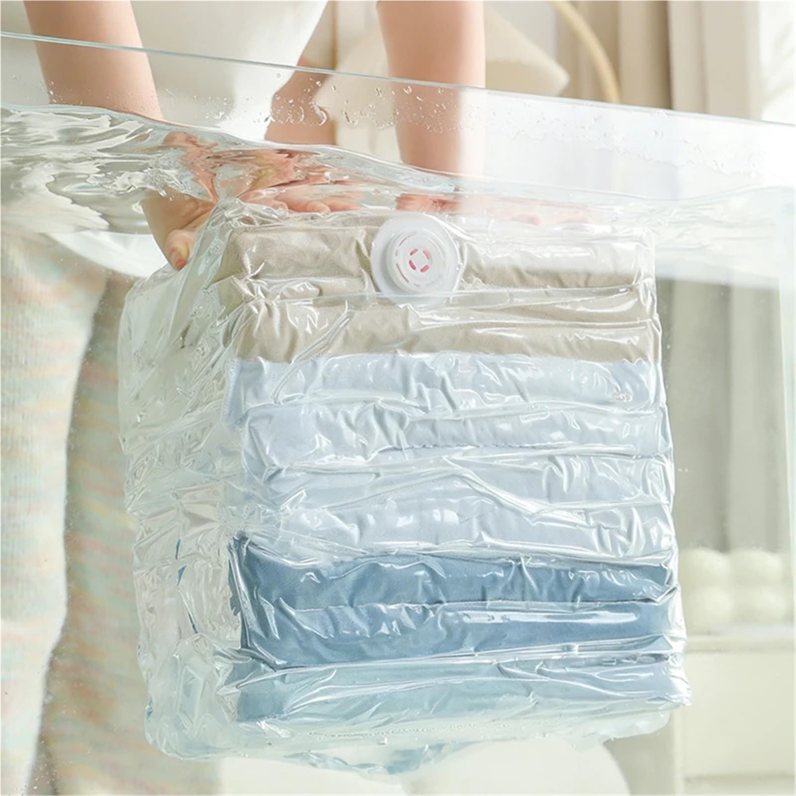 Bolsas Vacio Ropa Bomba grande de bolsas almacenamiento al vacío 2 piezas | Ropa gratis, manta, edredón, abrigo, ahorro de espacio, compresión, armario for el hogar(40x32x60cm,5PCS)