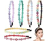 WUERKIYA 6Pcs Flower Crown Headband, Daisy Flower Wreath Headband Hair Band, Headpiece Multicolor Boho for Women, Girls, Wedding, Festival, Party, Hair Headbands Accessories