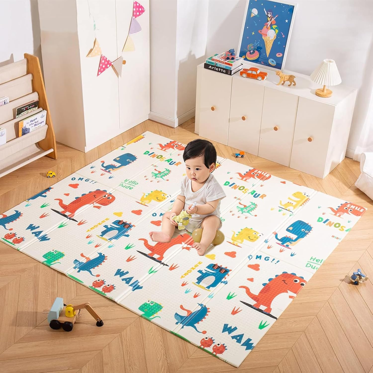 Gutsbox Baby Crawling Mat Foldable Baby Play Mats for Floor Reversible