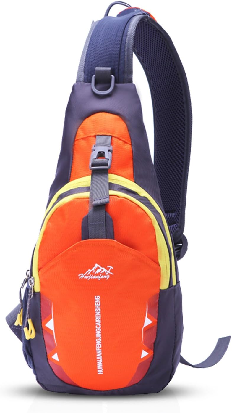 FANDARESling Bag Shoulder Backpack Cycling Crossbody Bag Single One Strap Backpack Running Hiking Outdoor Travel Men/Women Polyester Yellow