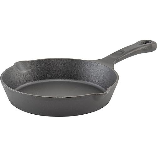 Winco Commercial-Grade Cast Iron Skillet with Handle, 8"