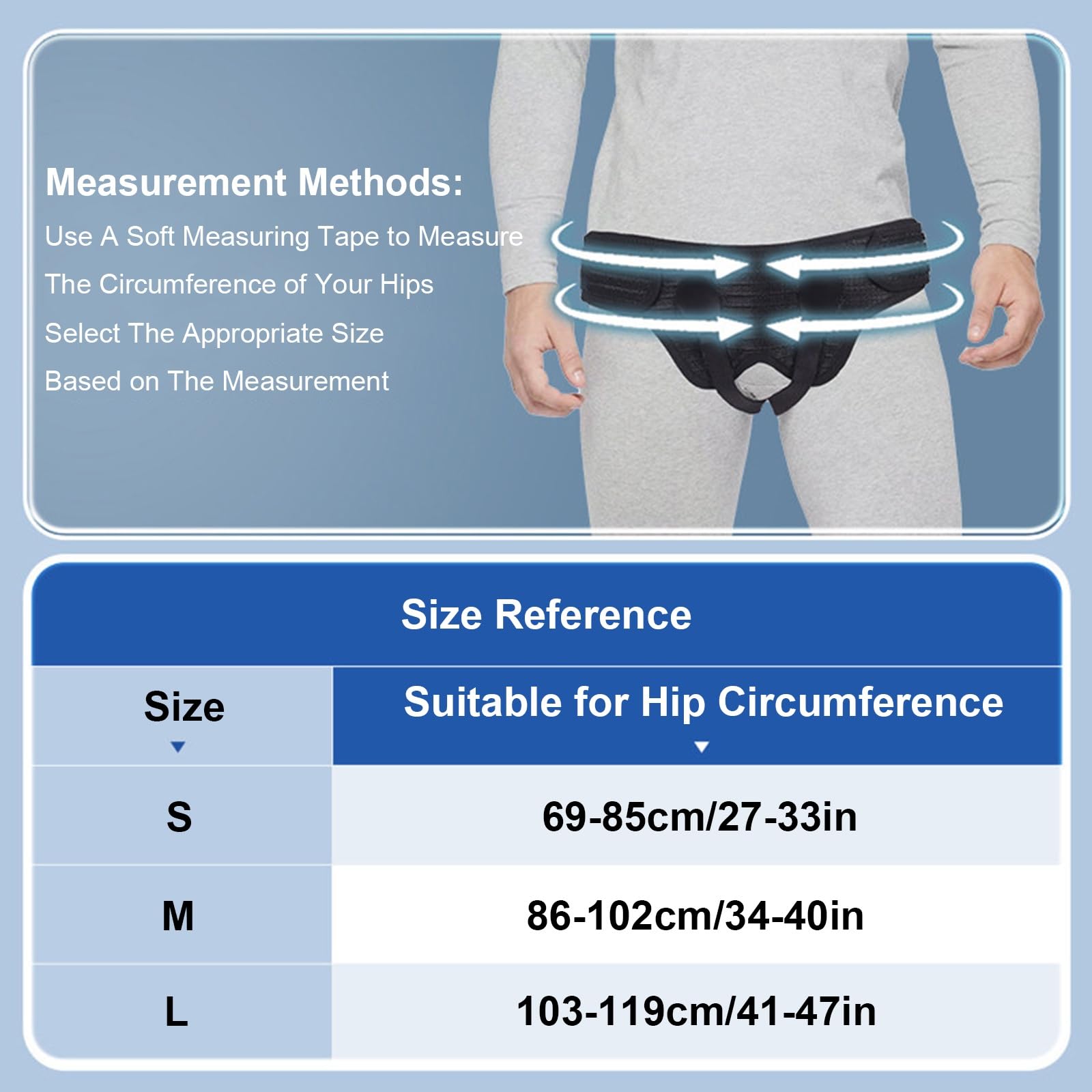 Slip Ernia Inguinale Uomo Doppia, Cintura per Ernia Inguinale con 4 Cuscinetti a Compressione – per Ernia Inguinale e Femorale e per Il Recupero Post-Operatorio(Small)