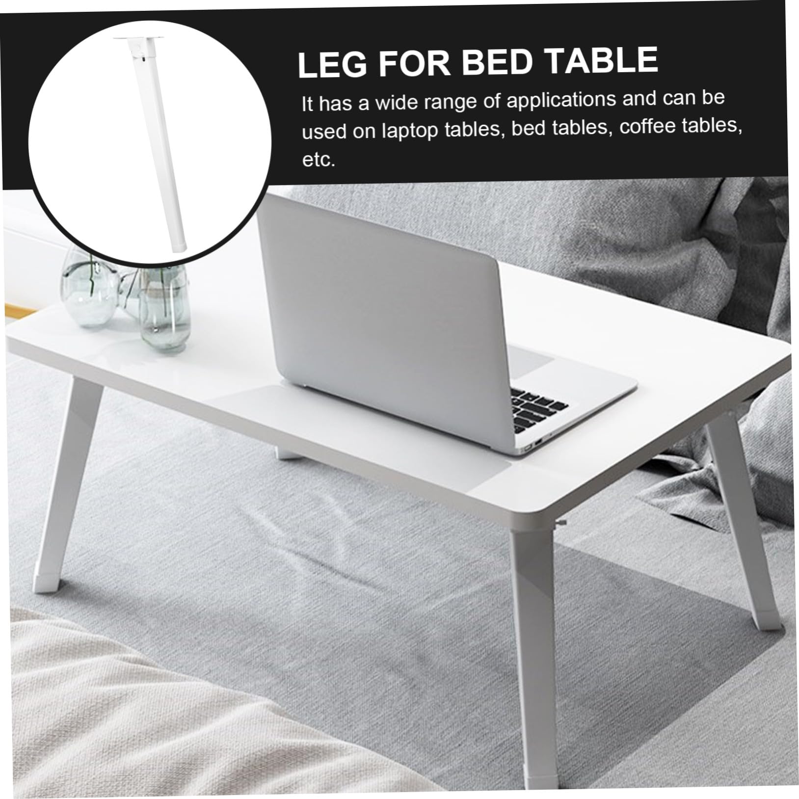 Klappbares Möbelbein aus Eisen, 4 Stück, 28cm, Weiß, für Tisch