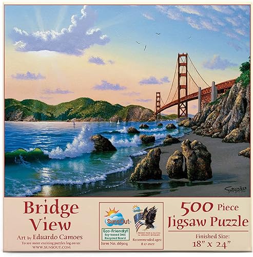 SUNSOUT INC - Bridgeview - Rompecabezas de 500 piezas por artista: Eduardo Camoes - Tamaño acabado 18" x 24" - MPN # 66904