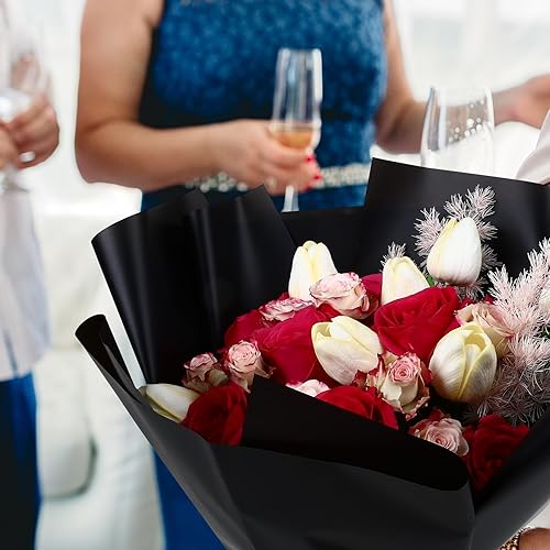 Miniatura 7 de FUHITIM - 20 hojas de papel impermeable para suministros de florista, envoltura de ramos de flores y regalos de bodas, cumpleaños, bricolaje (color