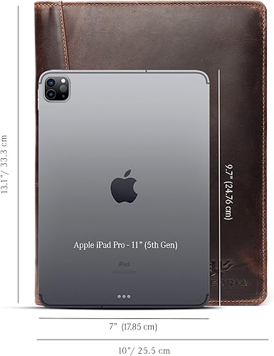 Miniatura 3 de Luxeoria - Carpeta de cuero para cartera, organizador profesional, carpeta de currículum, tarjeta de visita y soporte para documentos, carteras para