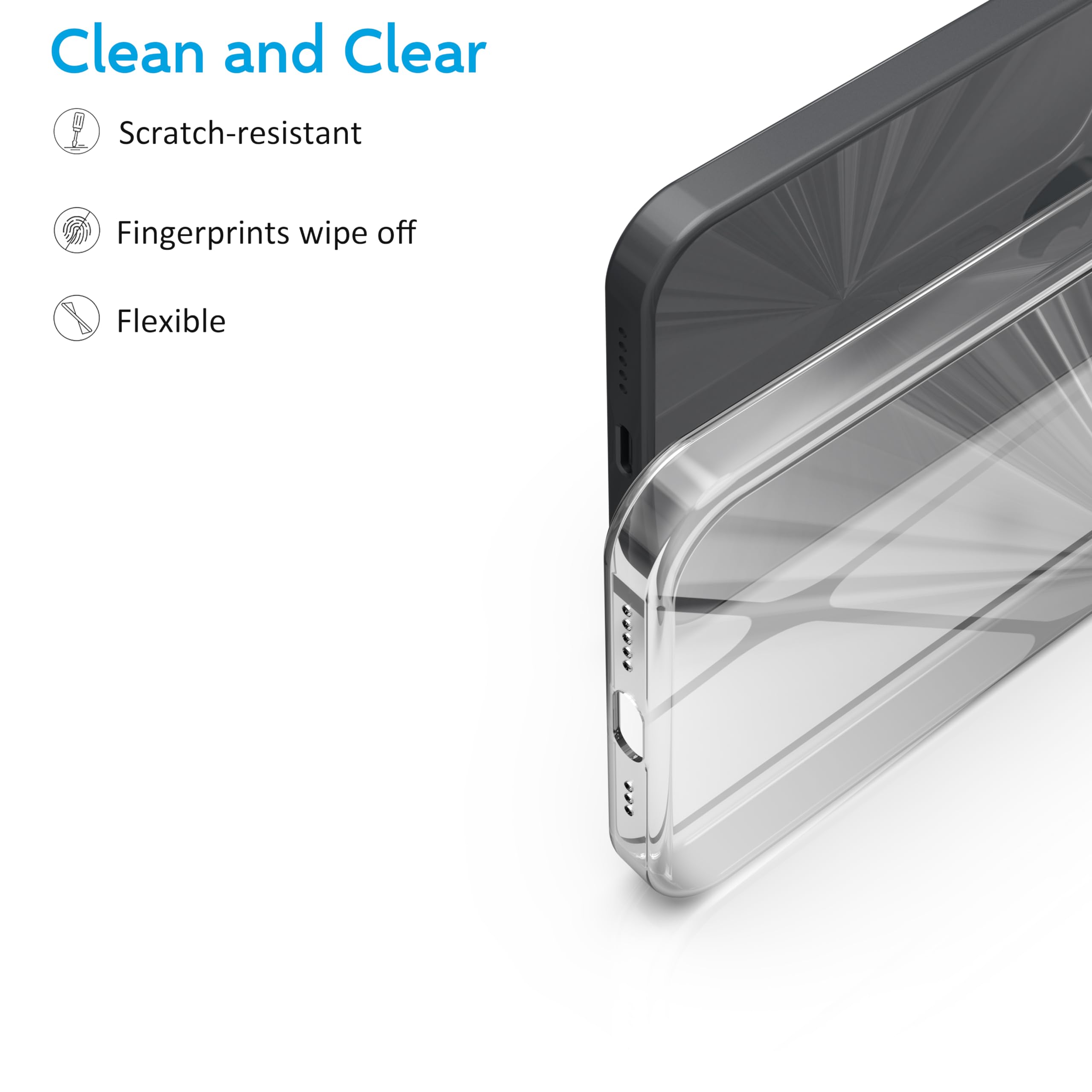 N NEWTOP Custodia Cover Compatibile con iPhone 14 PRO MAX (6.7), Morbido TPU CLEAR Gel Silicone Anti Graffio Trasparente Slim Sottile Flessibile Case
