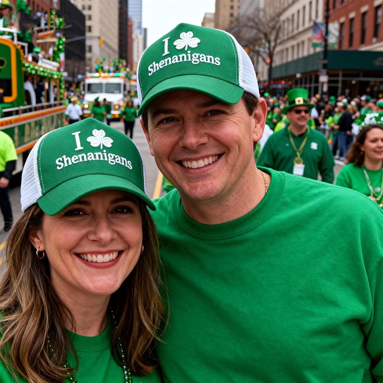 St Patricks Day Hat, Embroidered Adjustable Funny Shamrock Trucker Hat for Men & Women - Image 3