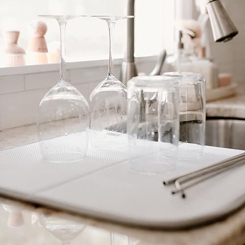 Miniatura 6 de Full Circle Supermatural Dish - Accesorios para fregadero de cocina, alfombrilla de microfibra reciclada, color gris