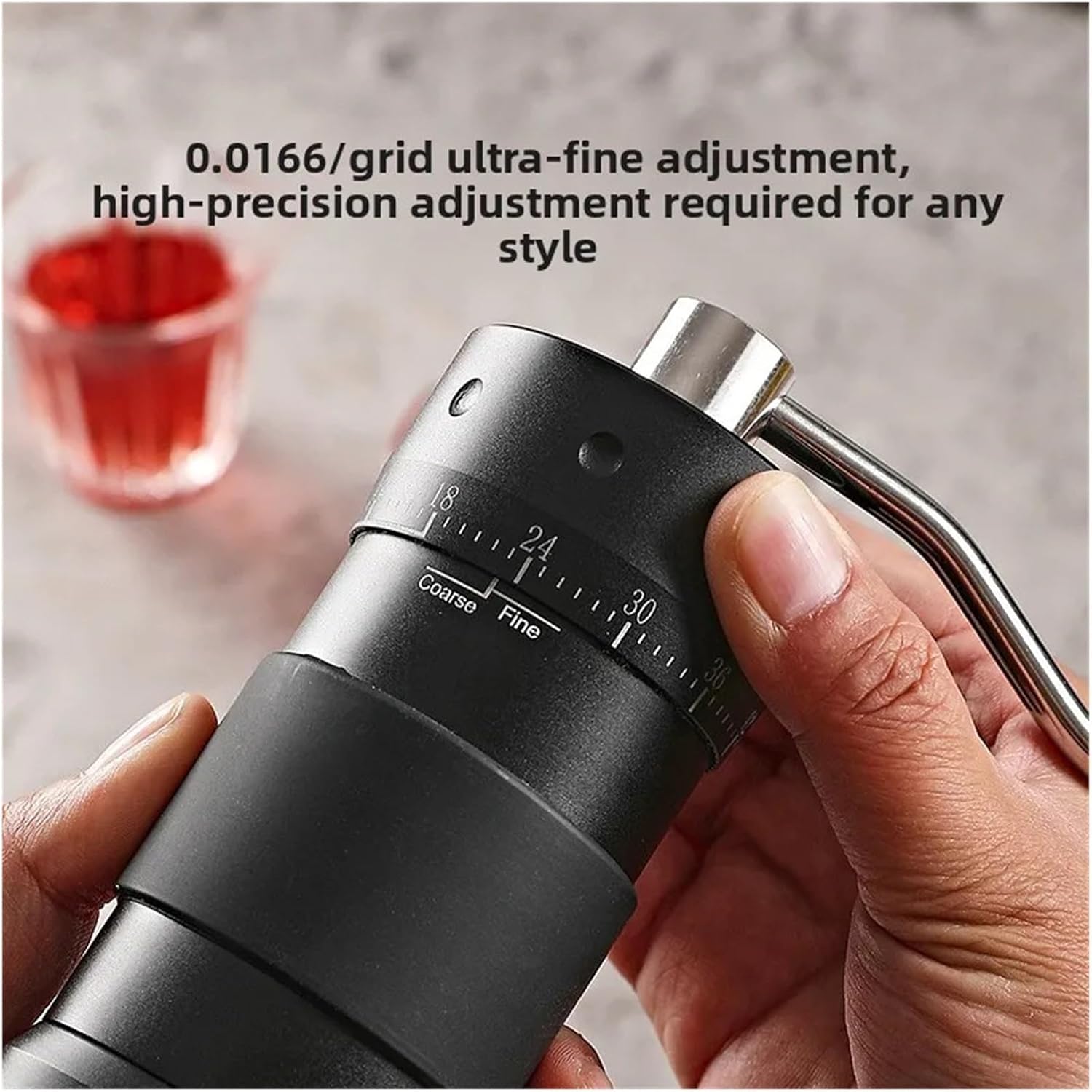 Manual Coffee Grinder With A Full Metal Body, Anti Slip Design, Portable, Ghost Teeth(R20-6grey)