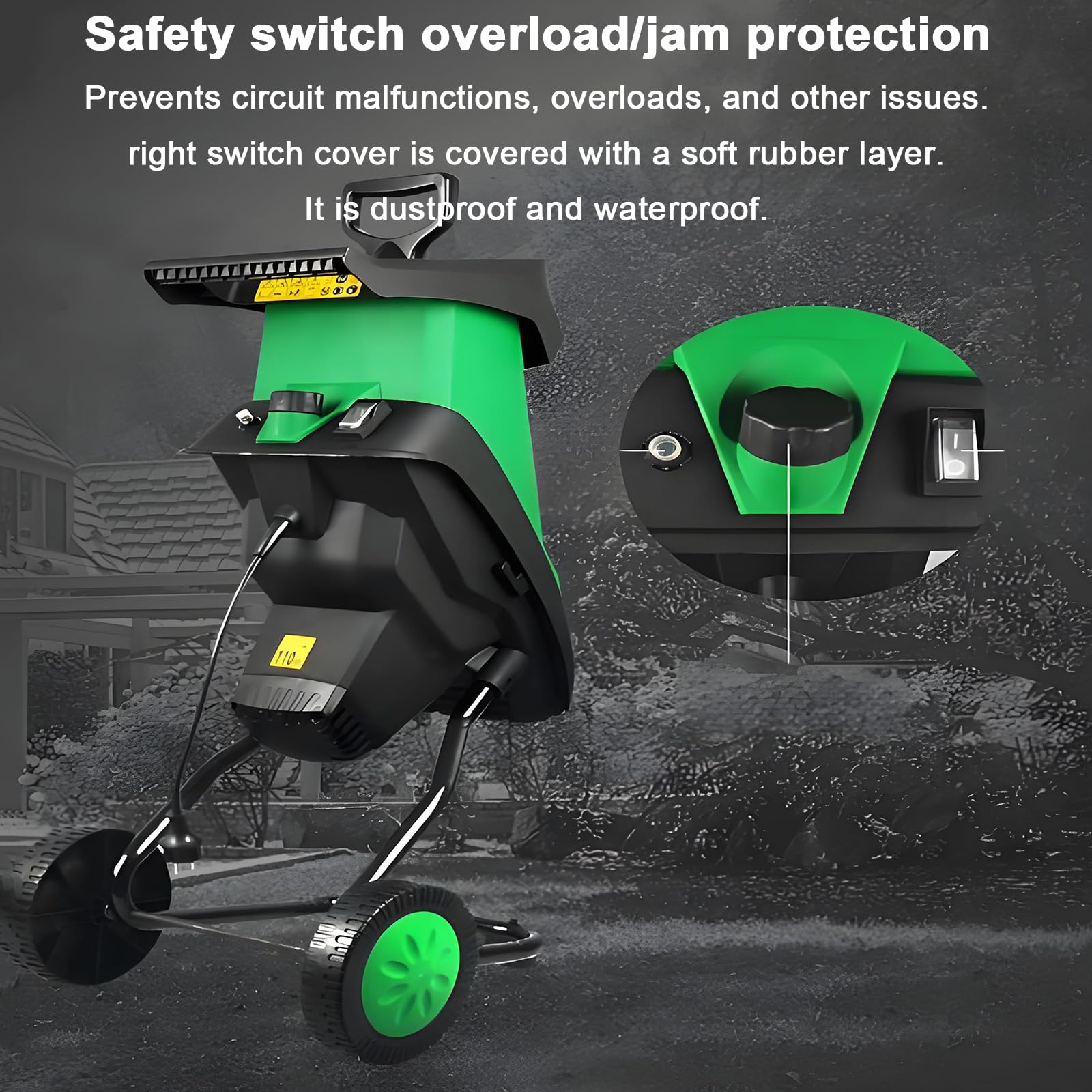Trituradora Ramas Hojas,astilladora Madera Eléctrica 2400W Con Caja Recolección 50L,velocidad 4500rpm Y Trituración Hasta 39mm,diseño Antiobstrucción,bajo Nivel Ruido Y Corte Suave,para Escombros