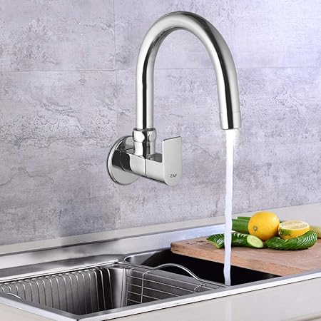 Zap Bolt Sink Cock with Chrome Finish/Brass/Aerator Foam Swivel Spout 360 Degree