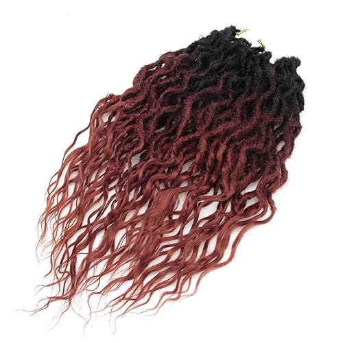 Miniatura 144 de 8 paquetes de rastas de cabello sintético de ganchillo de 18 pulgadas, rastas sintéticas bohemias con extremos rizados, cabello de ganchillo suave