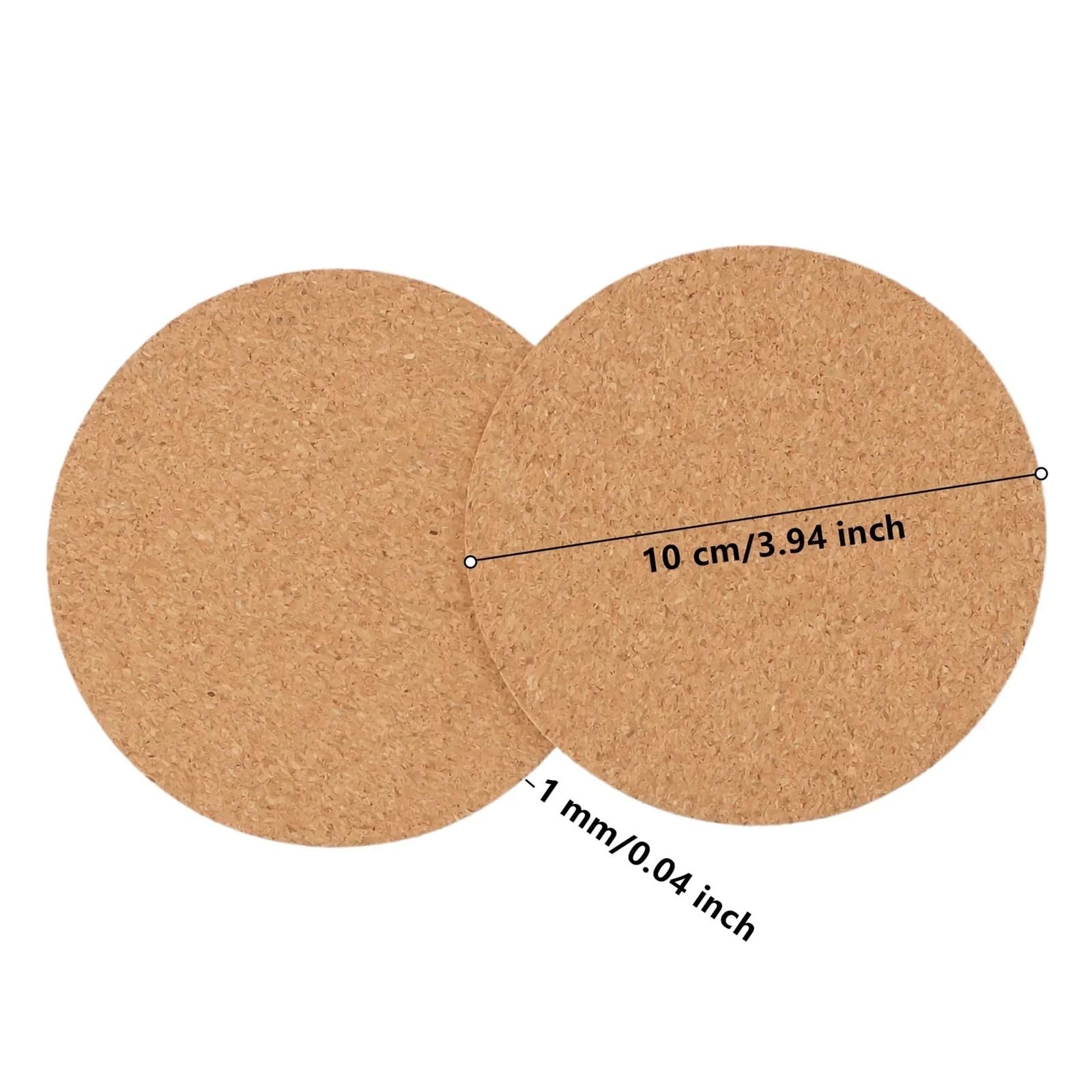 Posavasos 60 uds Posavasos de Corcho Natural Aislamiento térmico Forma Redonda tapetes for Tazas diámetro 10cm Vino café té Mesa Almohadilla hogar Oficina Cocina Herramienta