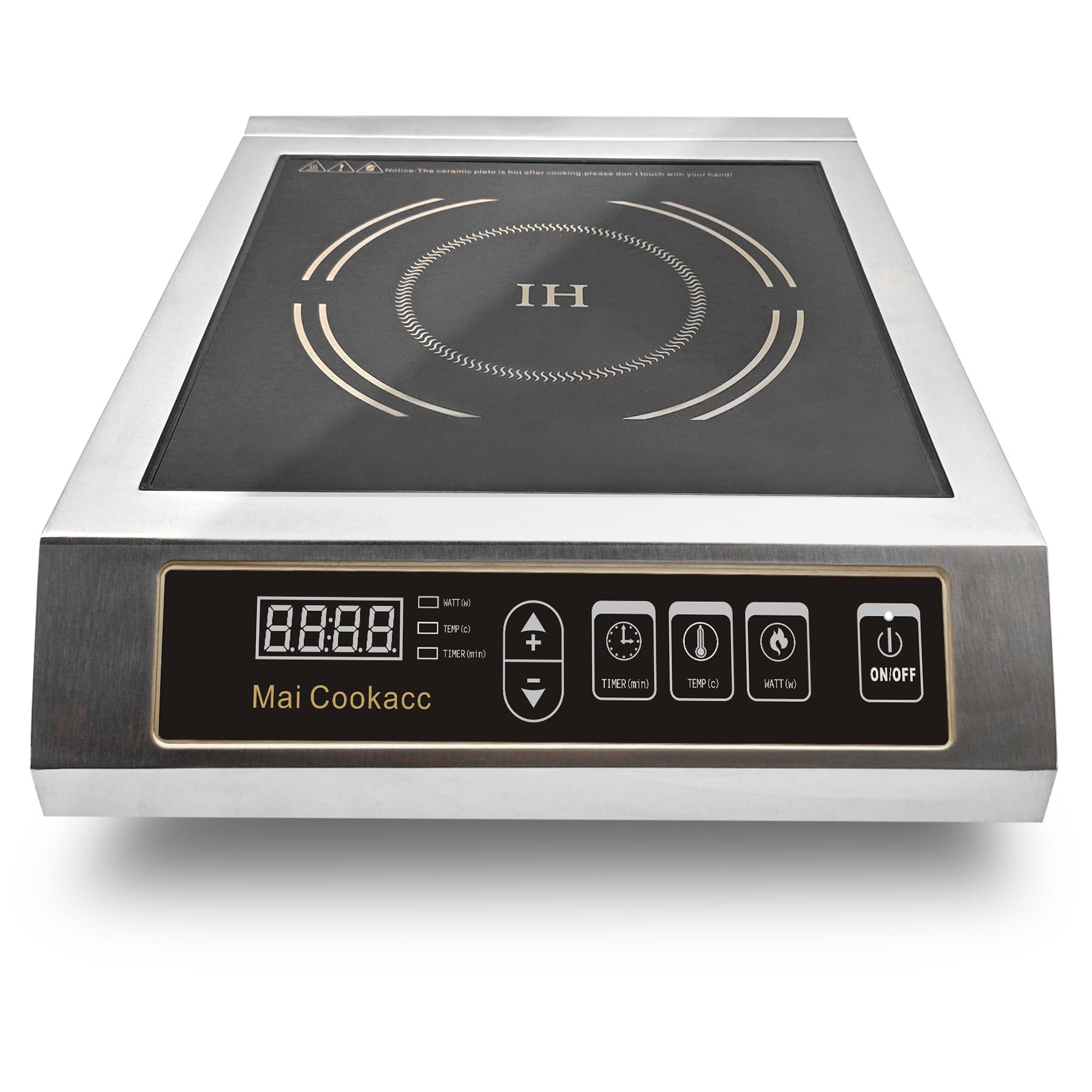 Mai Cookacc 3500W Commercial Induction Cooker, Countertop Electric Induction Stove Cooktop Electric Burners1 (Black)