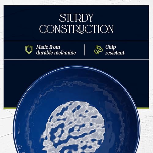 Miniatura 5 de Fifth Avenue - Juego de 4 cuencos de melamina, resistentes a roturas y astillas, duraderos y aptos para niños, uso en interiores y exteriores,