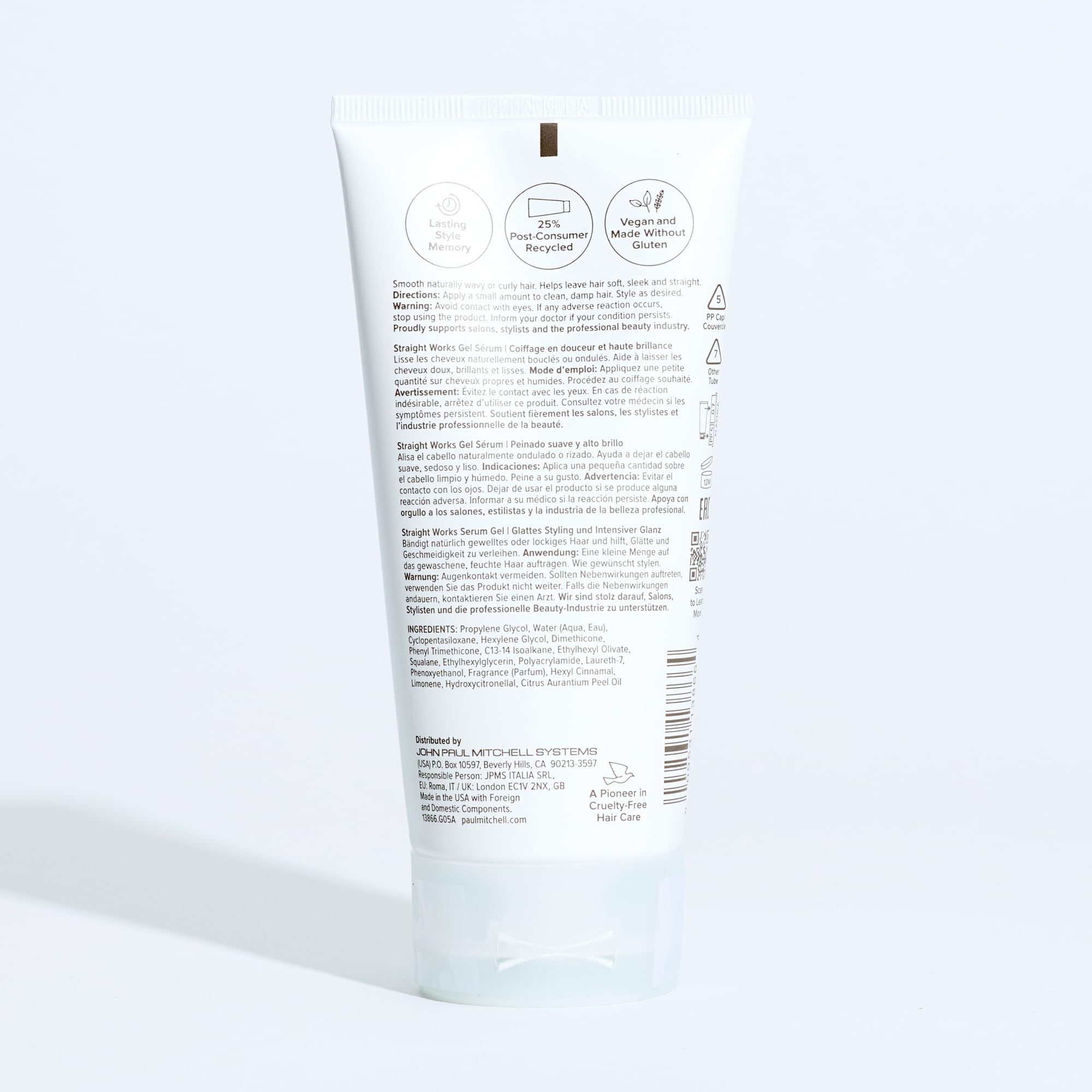 Paul Mitchell Straight Works Hair Gel, Smoothing Styler, Add Shine, For Frizzy Hair, 5.1 fl. oz