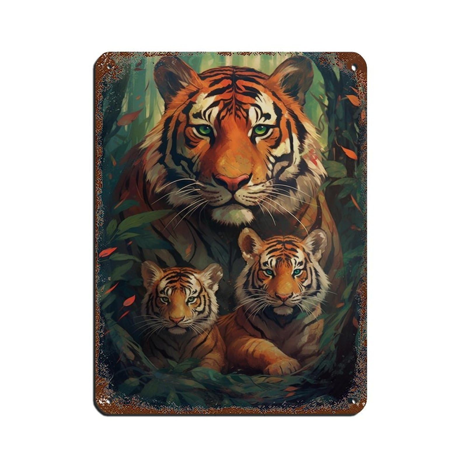Lxwnze 30L X 40W Cm Tiger Mama Tin Sign Vintage Metal Pub Club Cafe Bar Home Wall Art Decoration Poster Retro 12X16inch(30X40cm)