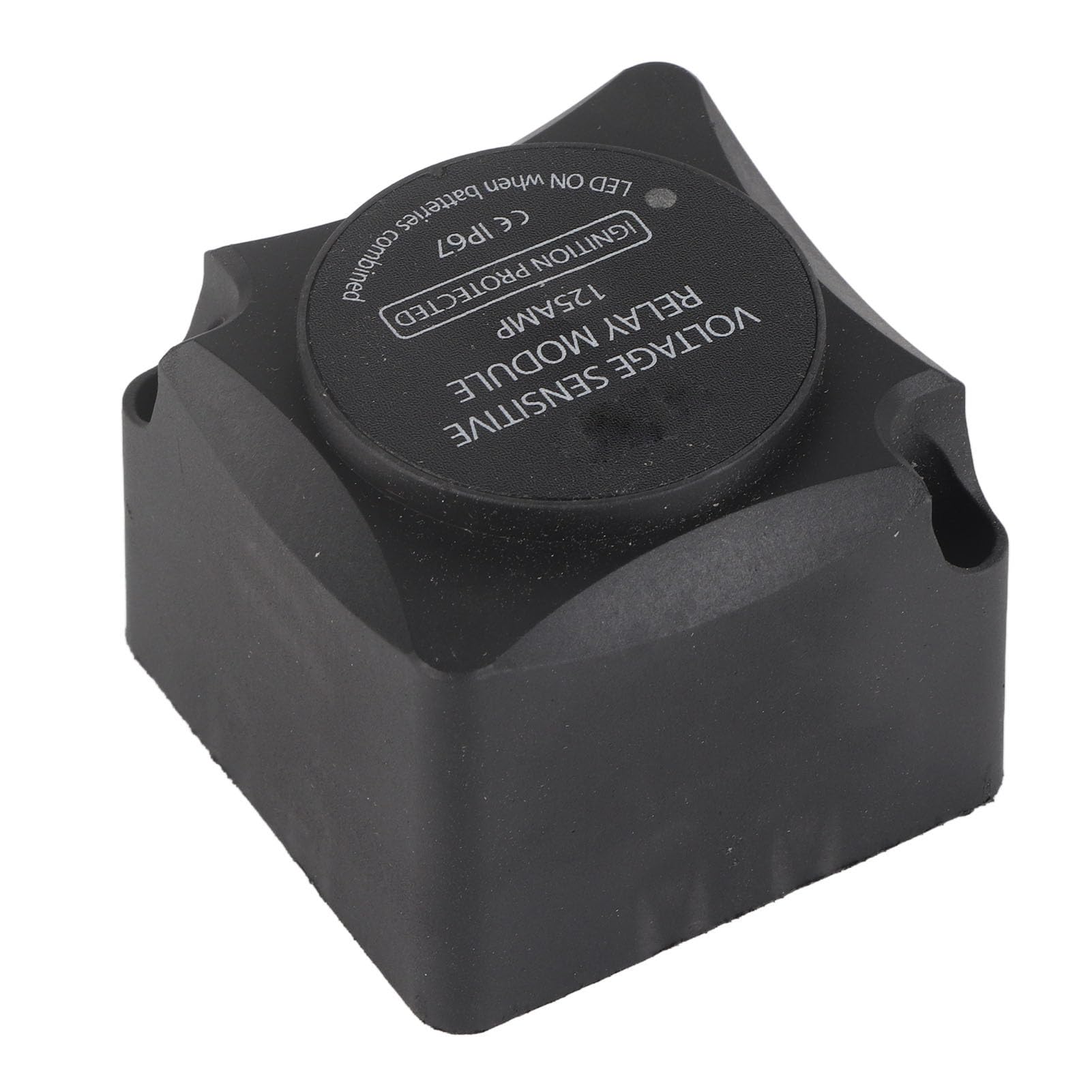 Relé sensible al voltaje Relé de carga con aislador de batería dual para batería de arranque Nylon negro 125A