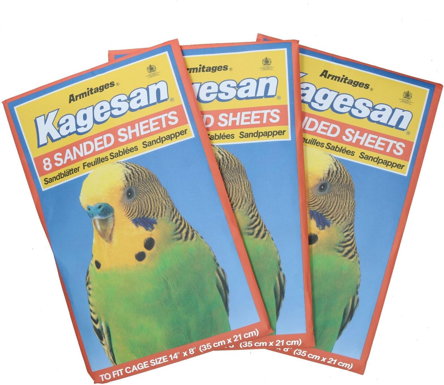 24 Sanded Sheets Sandpaper Cage Lining Budgies Caged Birds 21x35cm