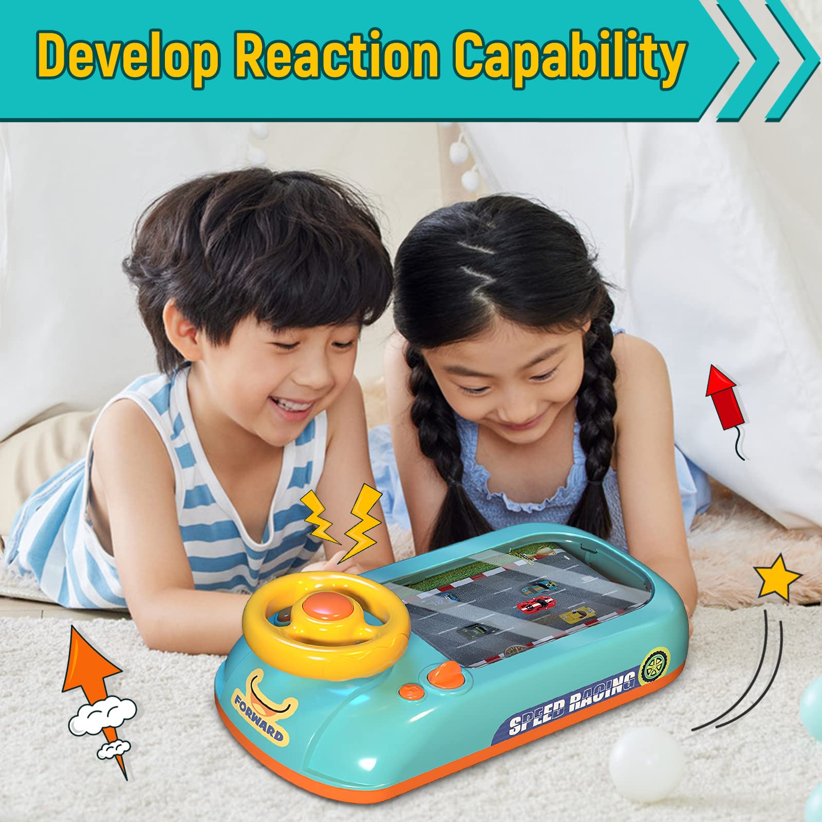 F Fityle Simulazione Guida Volante Giocattoli per Bambini Regalo Gioco di Avventura Giocattolo Controller di Guida per Bambini Dai 3 Anni in Su