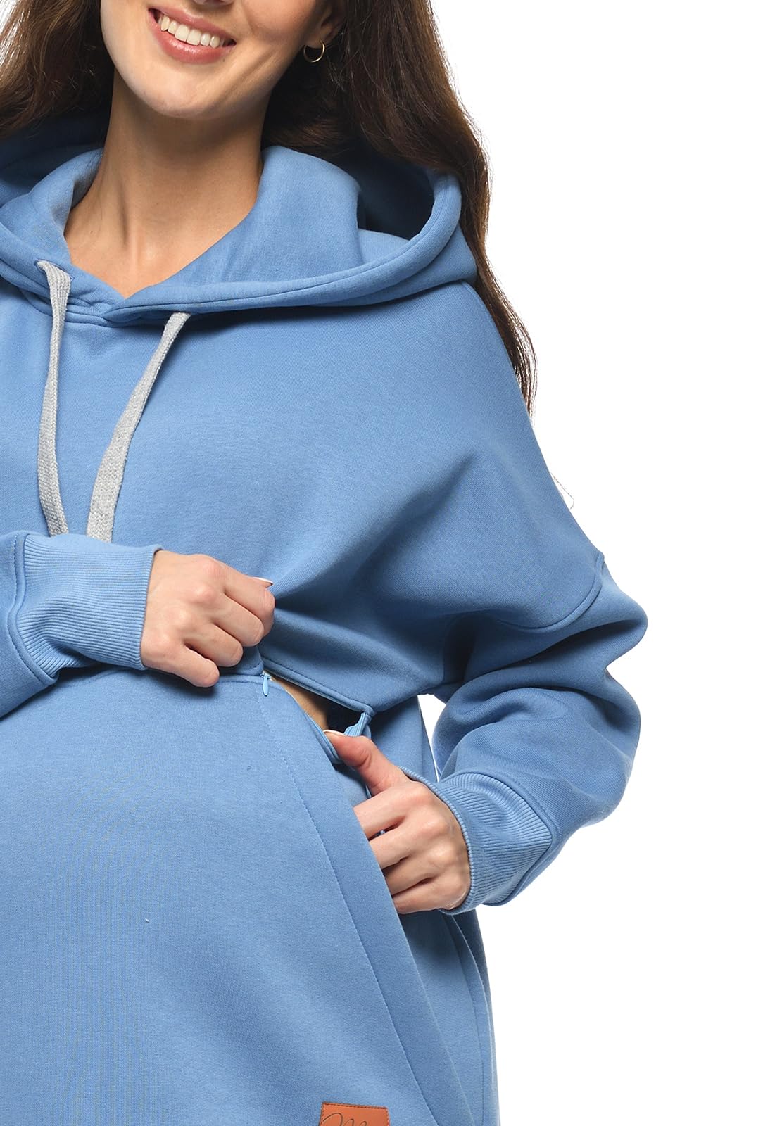 MijaCulture Moda ciążowa 2 w 1 sweter do karmienia i sweter ciążowy top do karmienia Megan M021