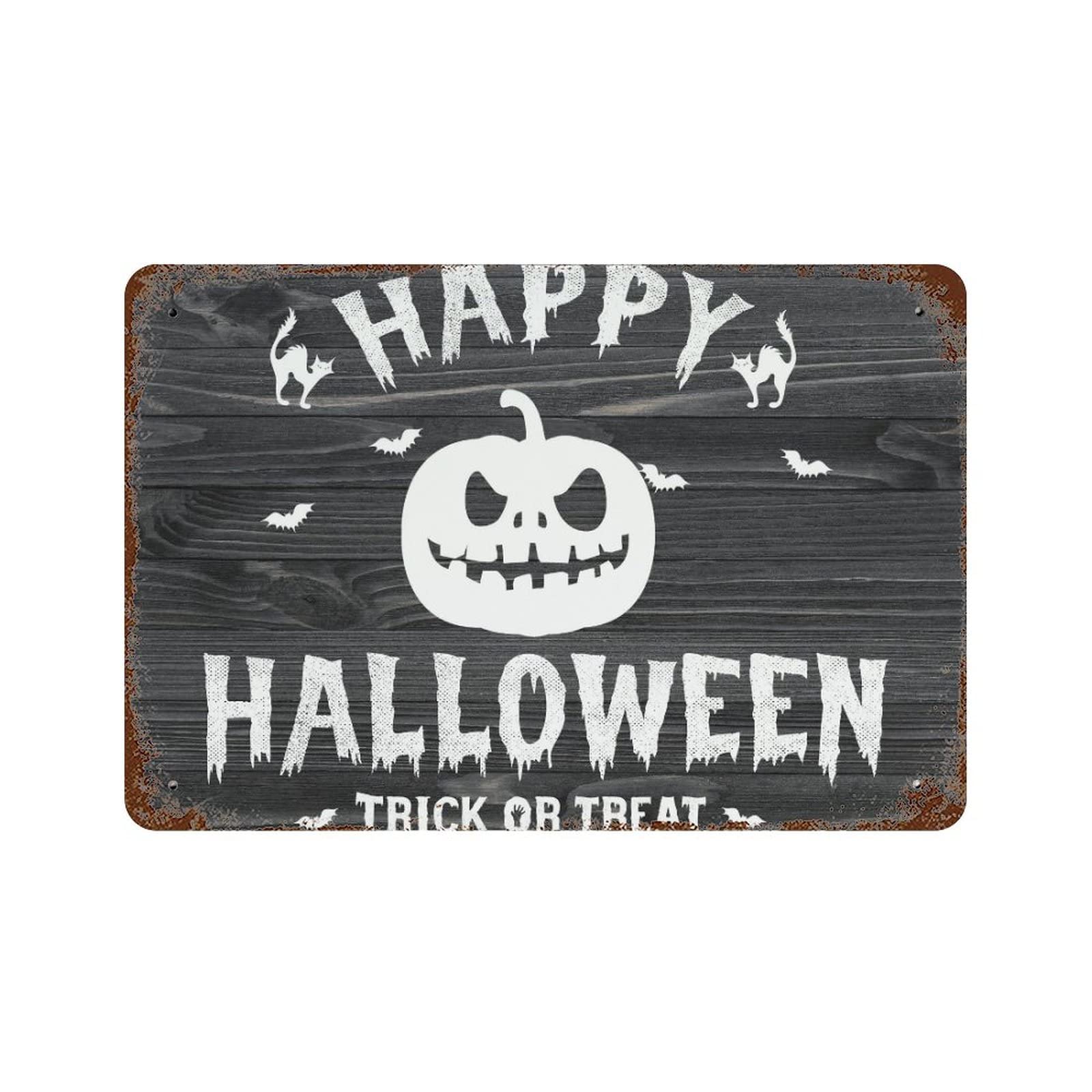 Panneau en métal décoration Halloween citrouilles effrayantes mur