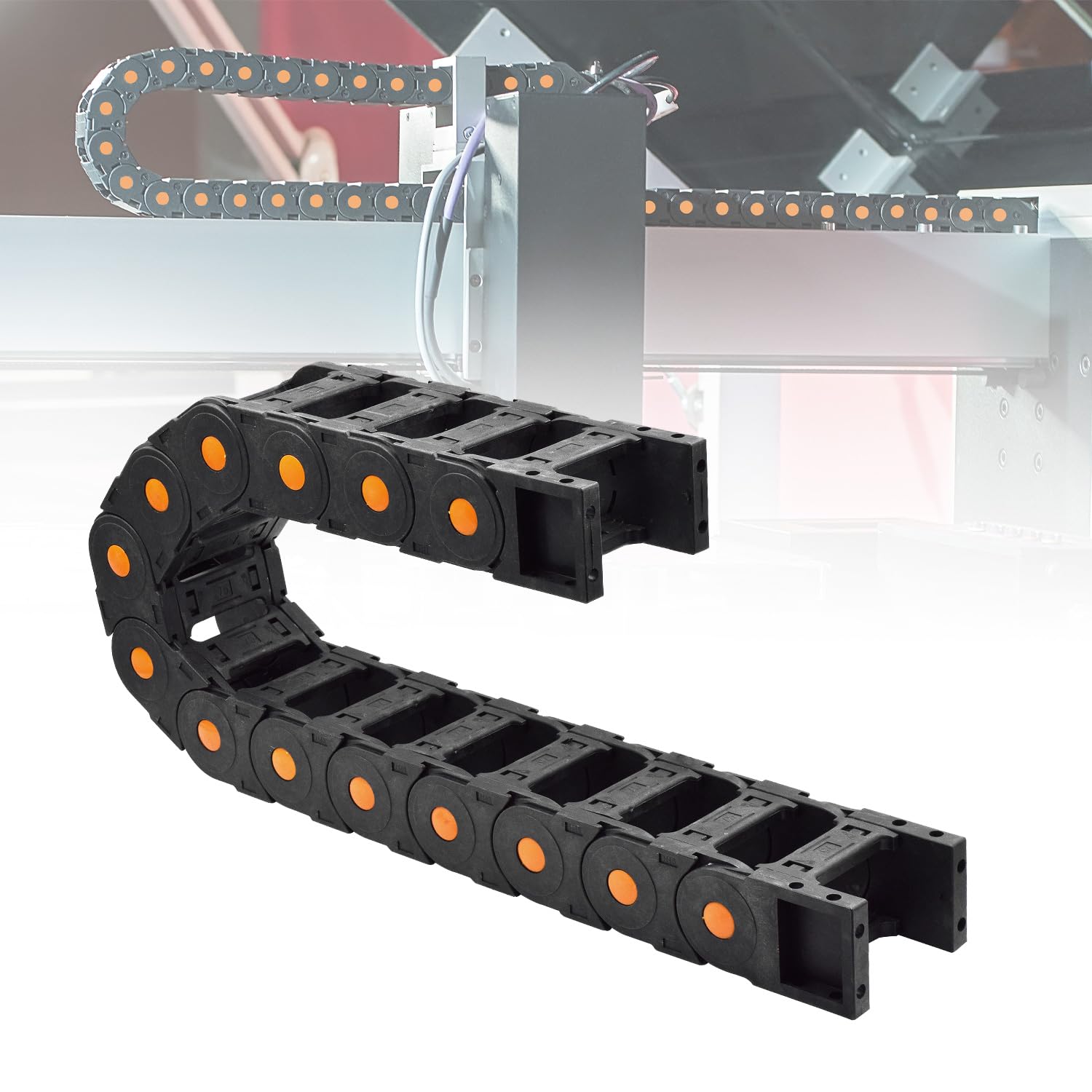 Cadena de arrastre para cables, tipo cerrado, cadena de arrastre de alambre R125, 45 x 75 mm, longitud de 1000 mm, cadena de arrastre de cable para impresora 3D eléctrica CNC router maquinaria