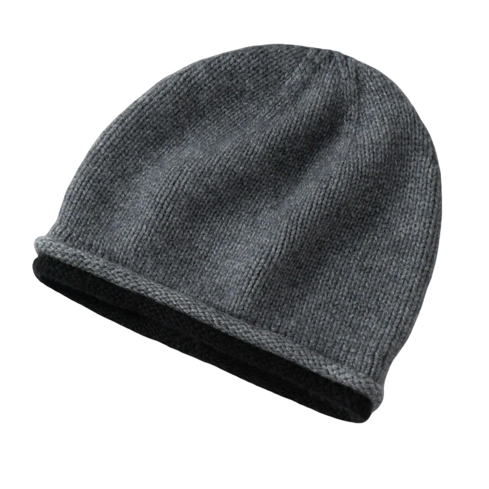 Bonnet homme et femme tricoté gris foncé en taille unique pour l'hiver