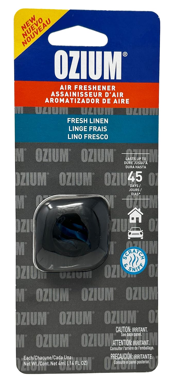 Ozium Membrane Car Vent Clip AC Air Fresheners Car Air Freshener and Car Odor Eliminator (Fresh Linen, 1 Pack)