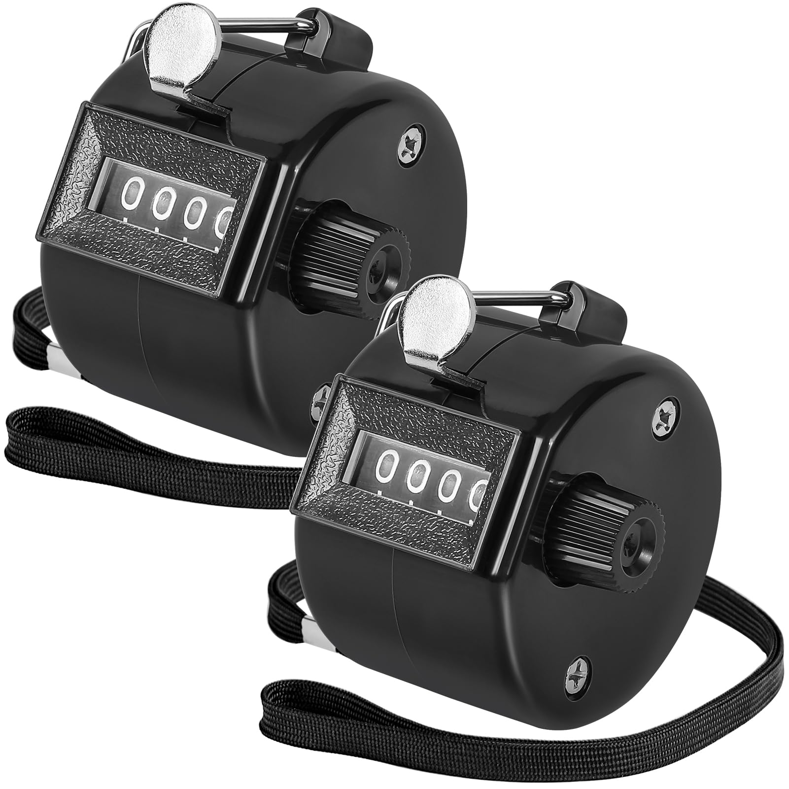 KTRIO Pack of 2 Colors Handheld Tally Counter, 4-Digit Number Clicker Counter, Hand Mechanical Pitch Counters for Coaching, Knitting, People, Lap, Fishing, Golf, Toddler & Fidget
