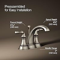 Vista 4 de Kohler K-393-N4-CP Devonshire - Juego de llaves de lavabo, 393-N4-BN