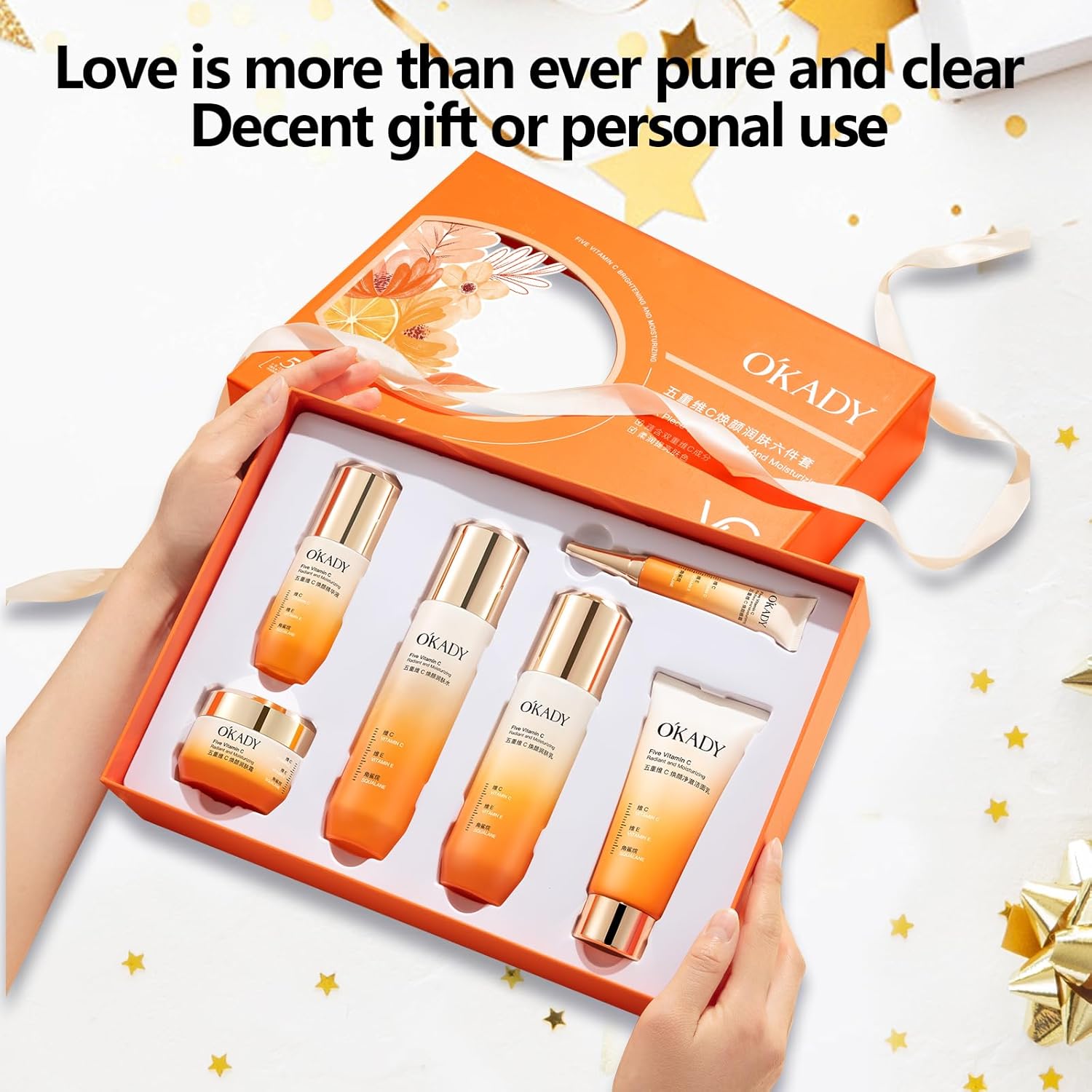 O'KADY Skincare Sets & Vitamin C ,Face Care Set for Women,Day & Night Skincare Gift with Cleanser, Toner, Serum, Eye Cream, Moisturizing Cream,Night Cream for Women Teen Girls Birthday(6 Pcs) - Image 7