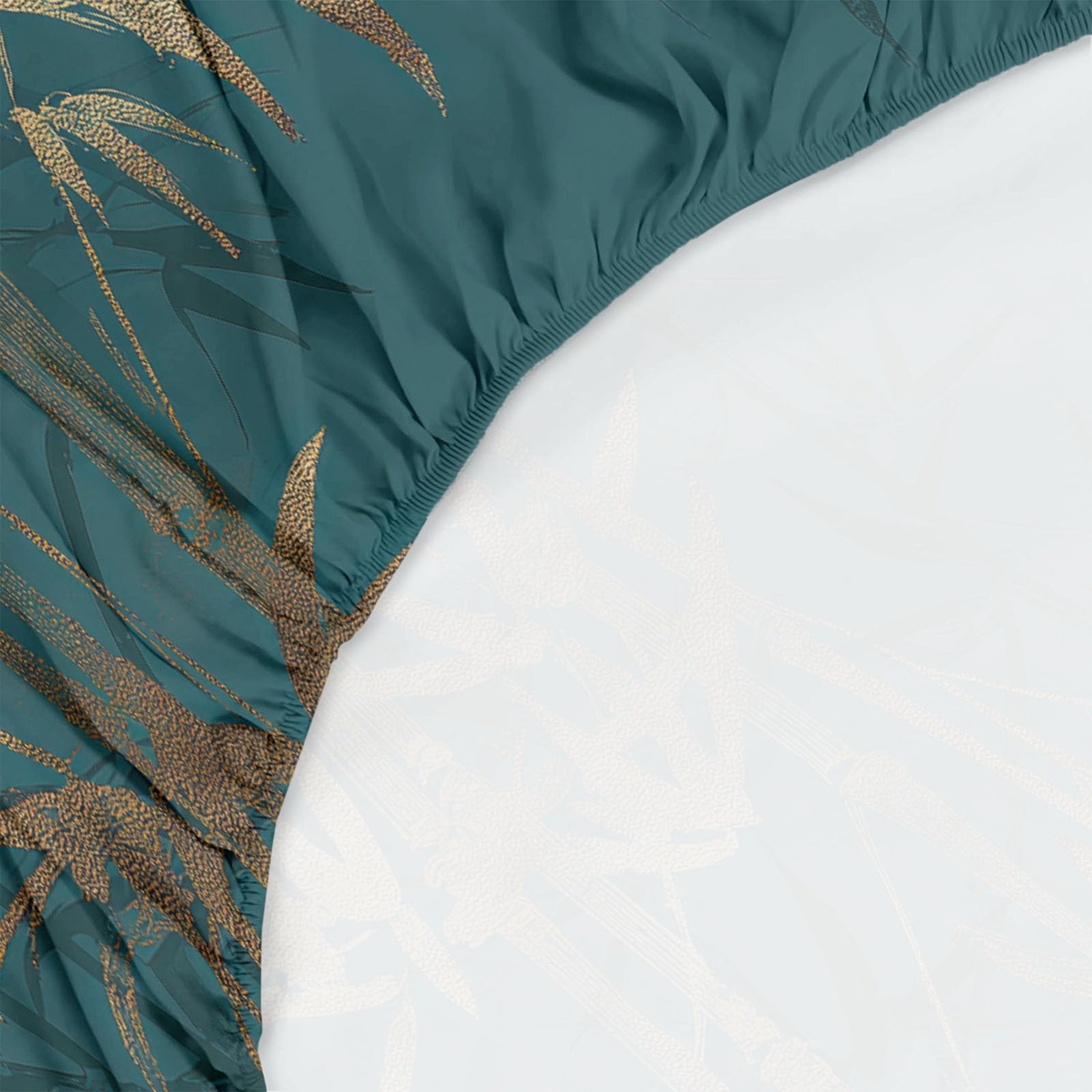 Sábanas Ajustables 180 x 200 cm Sábanas Estampadas con Bambú Dorado Estilo Tradicional Chino hexagonales Elástico en Todo el Contorno, 30 cm de Profundidad, Microfibra hipoalergénica Azul Marino