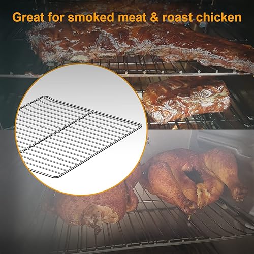 Miniatura 5 de Rejilla de cocina de repuesto para rejillas de ahumador eléctrico Masterbuilt de 30 pulgadas, 14.6 x 12.2 pulgadas, paquete de 3 rejillas de acero