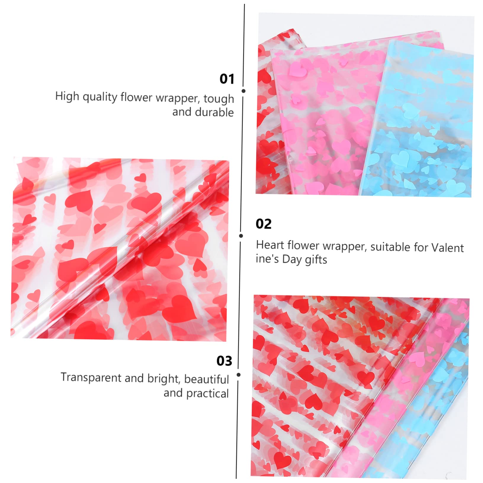 MAGICLULU 3packungen Herz-geschenkpapier Mit Blumenmuster Diy-geschenkpapier Blumenverpackungen Für Zuhause Und Partys