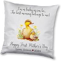 Vista 5 de Generic Funda de almohada personalizada para el primer día de la madre, regalo para mamá, decoración del hogar, cuadrado