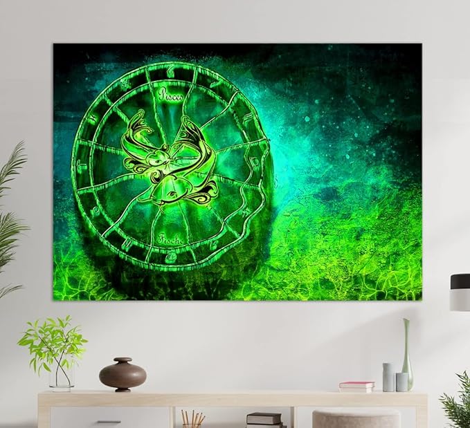 Pisces Sign Canvas Print, Zodiac Wall Art, Astrology Wall Art, Pisces Gift, Zodiac Wall Decor, Zodiac Canvas Art