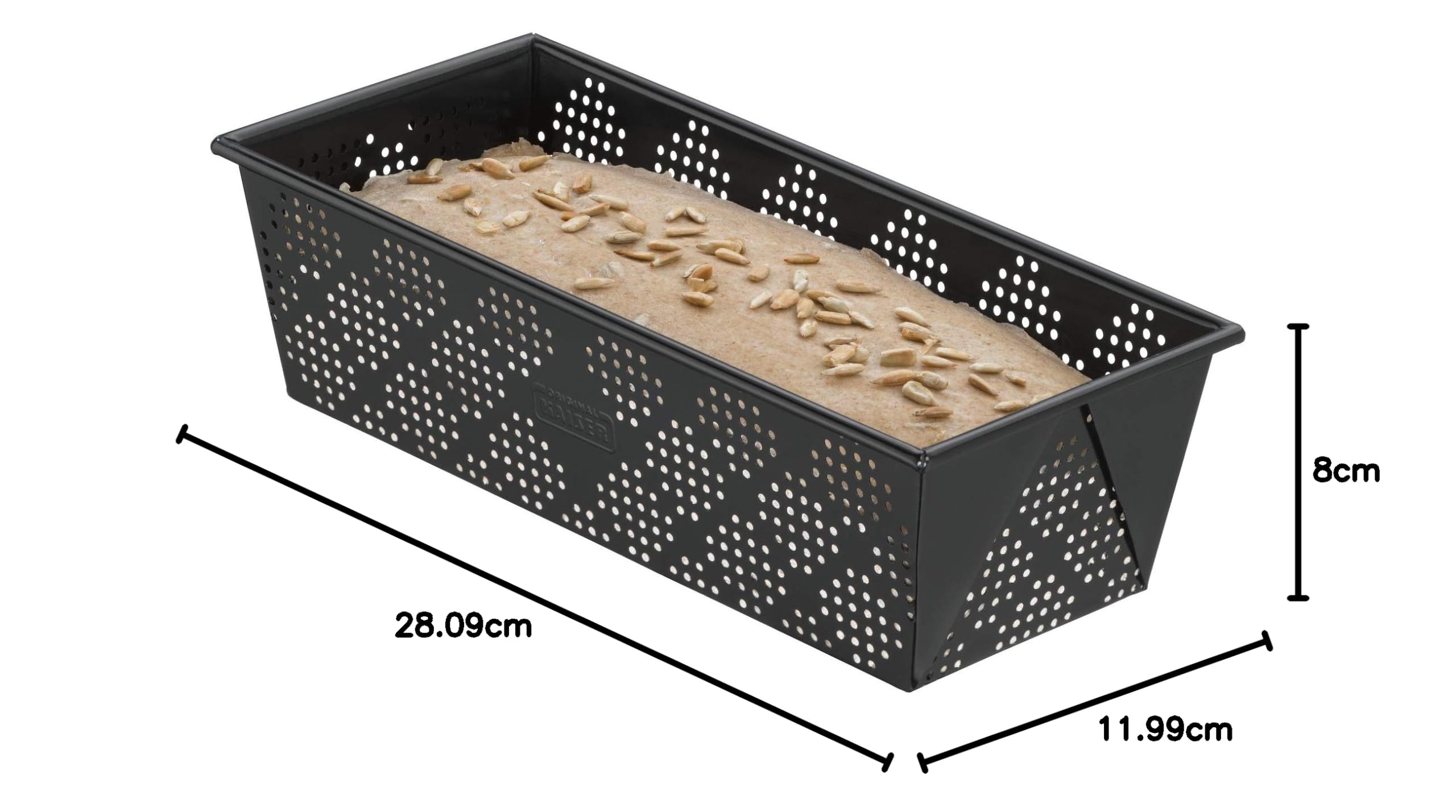Kaiser Pain Inspiration perforé 25 cm Antiadhésif Acier avec livret de Recettes