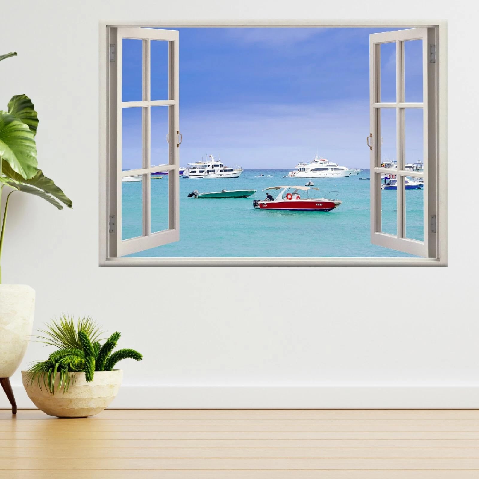 Vinilos Decorativos 3D Rotos Crucero Mar Tatuaje de pared vinilo extraíble decoración del hogar Calcomanías impermeables para Guardería Habitación Decoración de pared 60x105cm