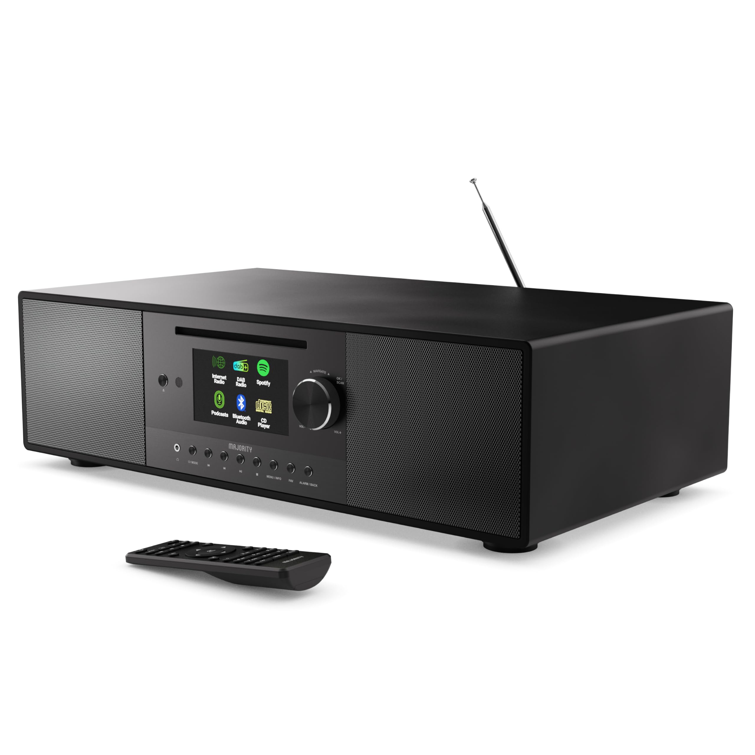 Majority Quadriga Maxi Mini-chaîne Hi-FI, Radio Internet, Lecteur CD, Dab+ - Les Beatles, Paul McCartney, John Lennon, RIngo Starr, George Harrison Majority Quadriga Maxi Mini-chaîne Hi-FI, Radio Internet, Lecteur CD, Dab+