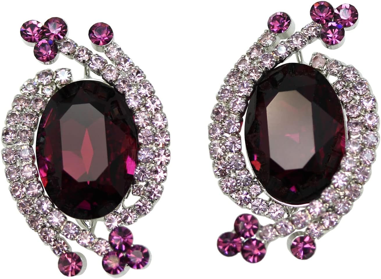 Faship Gorgeous Statement Clip Ons Floral Earrings