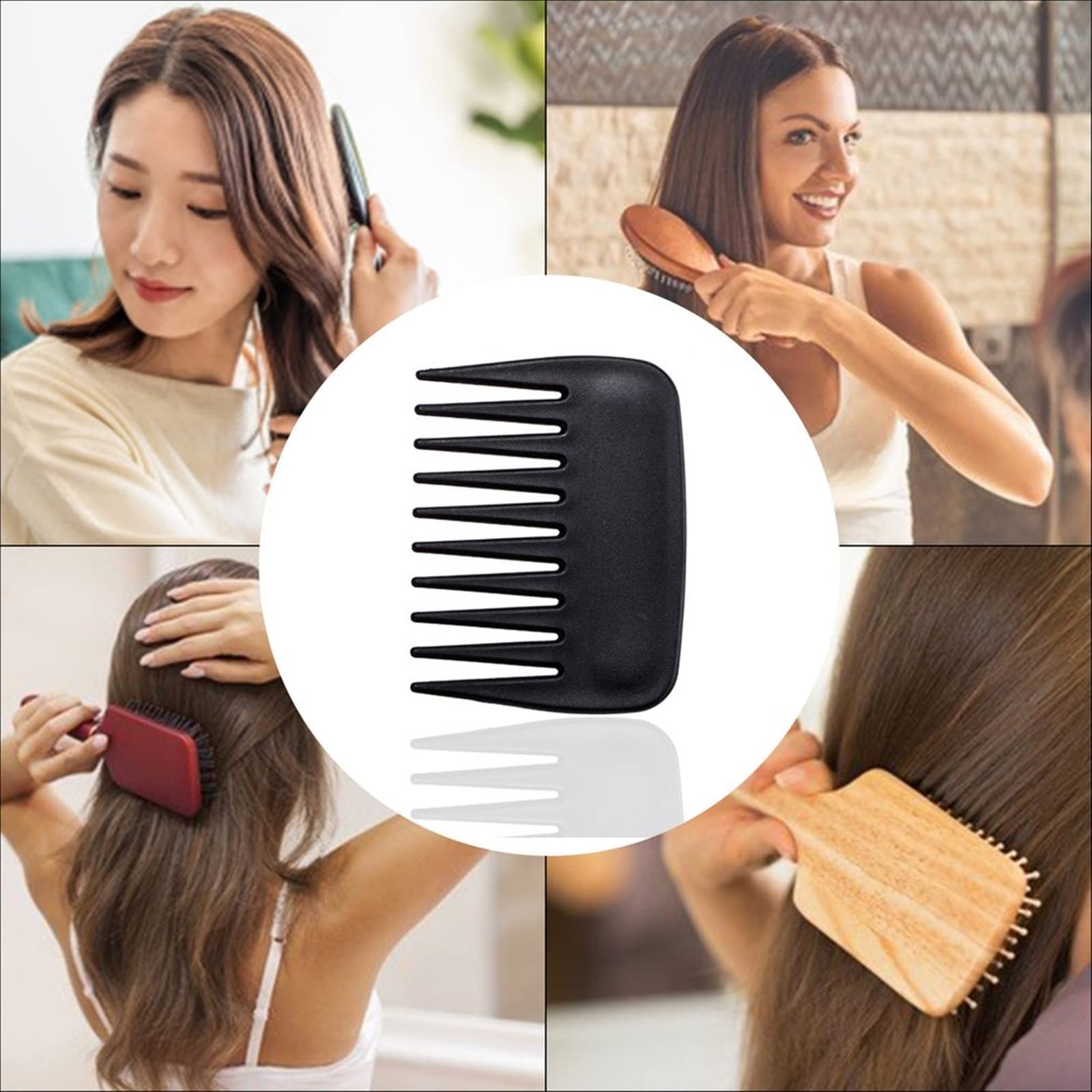 DieffematicSZ Grzebień Black Plastic Comb Barber Care Square Small Hair Comb