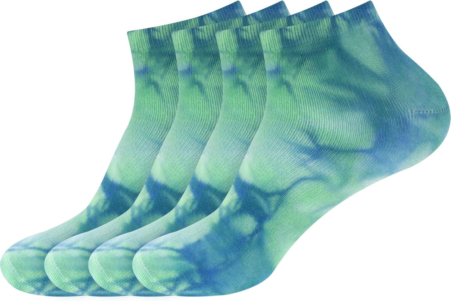 Men's Rayon from Bamboo Fiber Colored Sports Superior Wicking Athletic Ankle Socks - 4 Pair Value Pack